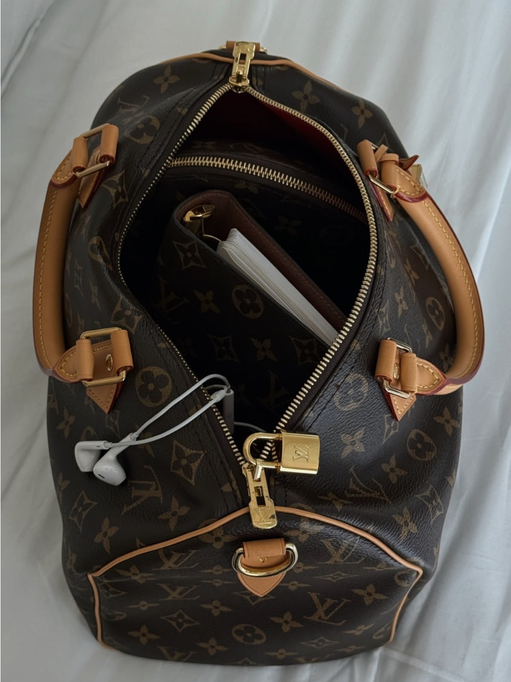 Louis Vuitton Monogram Speedy 30 Brown Bag with Lock 🔐